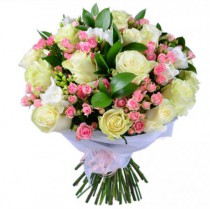 Біло-рожевий букет на День матері